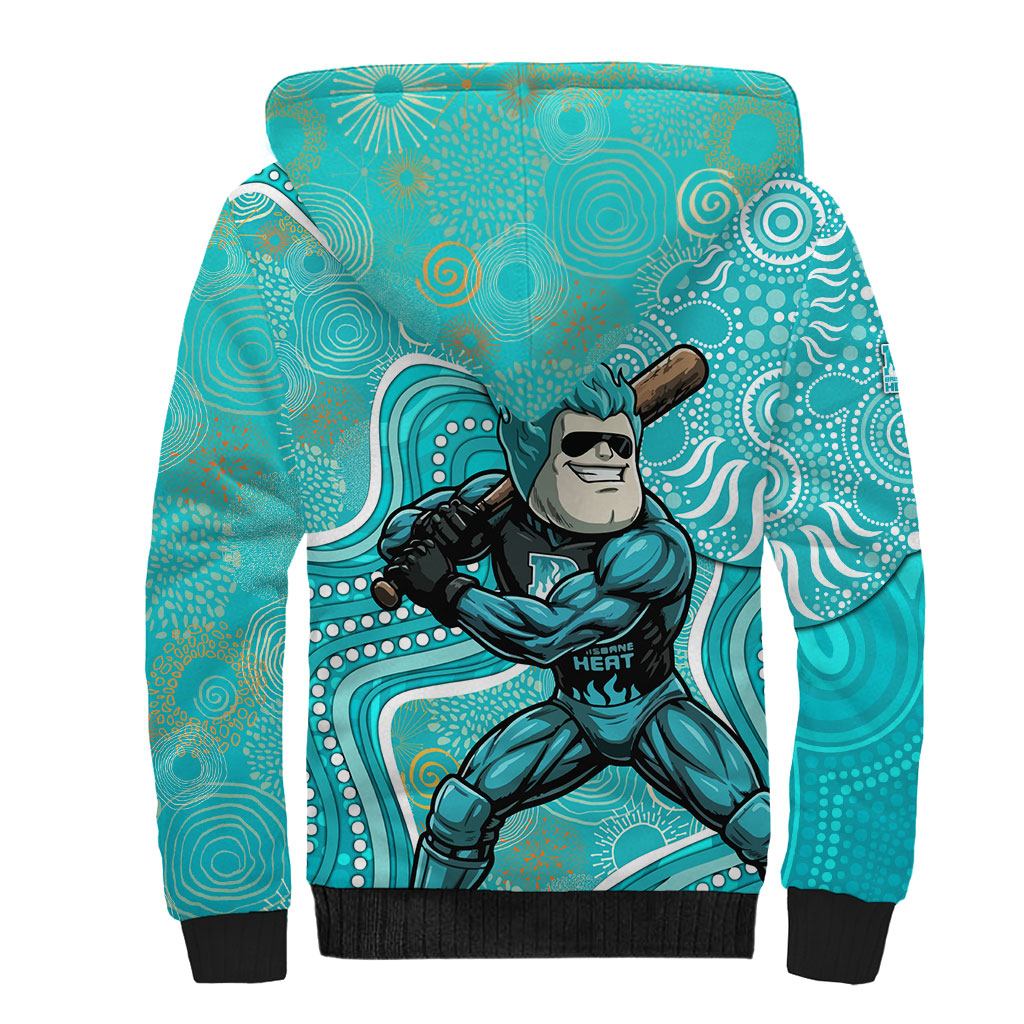 Brisbane Heat Sherpa Hoodie Indigenous Dot Art Superhero Batter Tribal Pattern