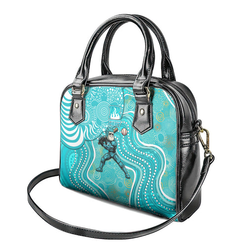 Brisbane Heat Shoulder Handbag Indigenous Dot Art Superhero Batter Tribal Pattern