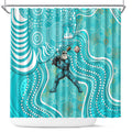 Brisbane Heat Shower Curtain Indigenous Dot Art Superhero Batter Tribal Pattern