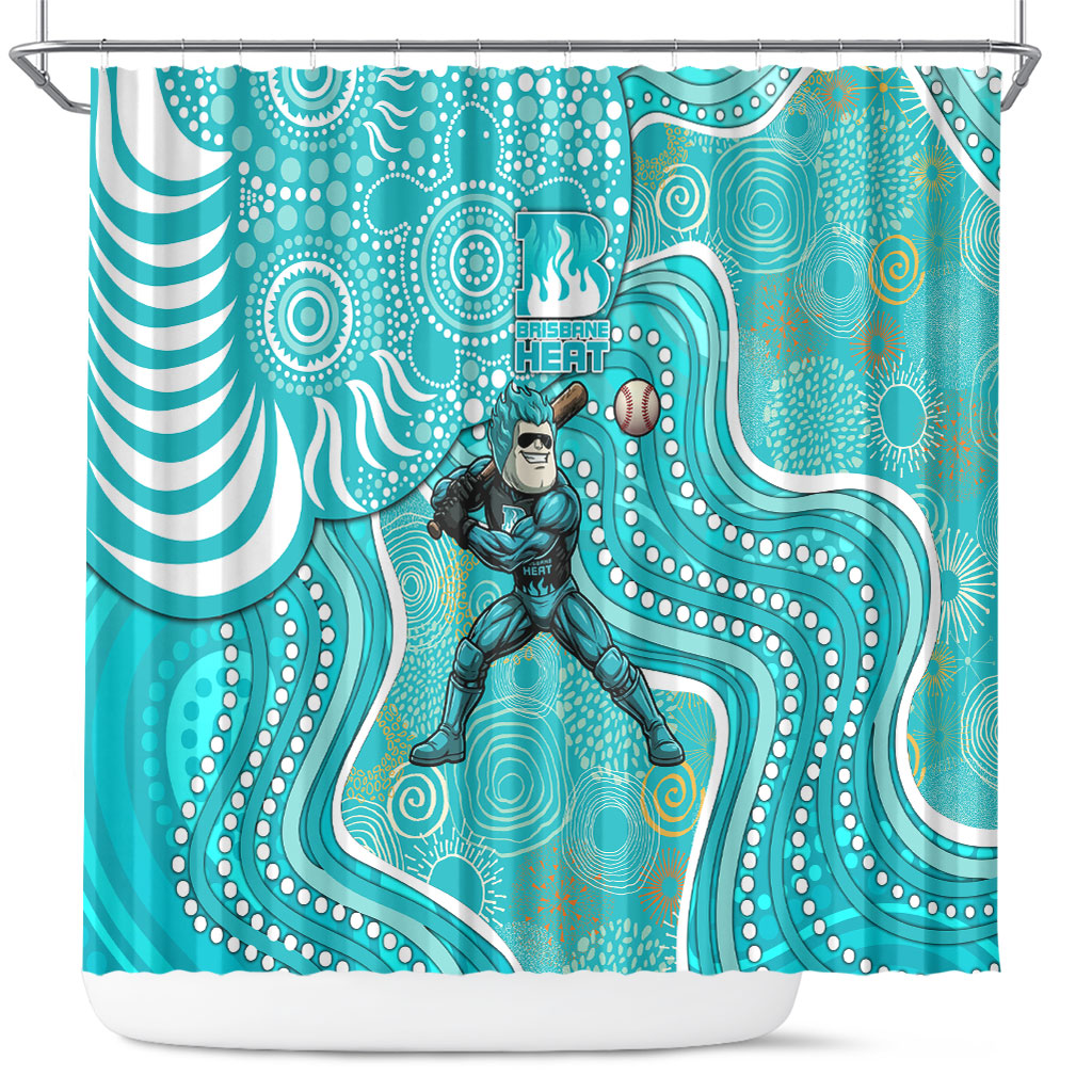 Brisbane Heat Shower Curtain Indigenous Dot Art Superhero Batter Tribal Pattern