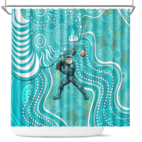 Brisbane Heat Shower Curtain Indigenous Dot Art Superhero Batter Tribal Pattern