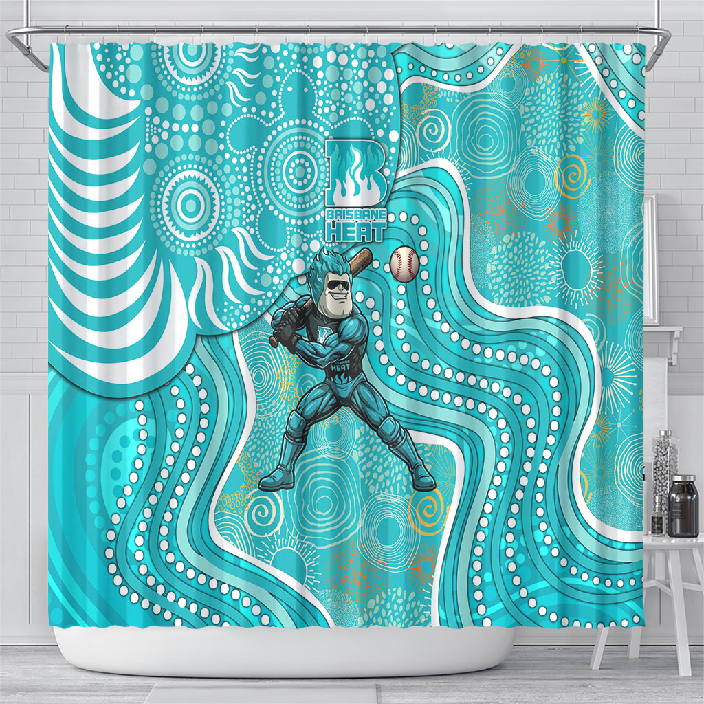 Brisbane Heat Shower Curtain Indigenous Dot Art Superhero Batter Tribal Pattern