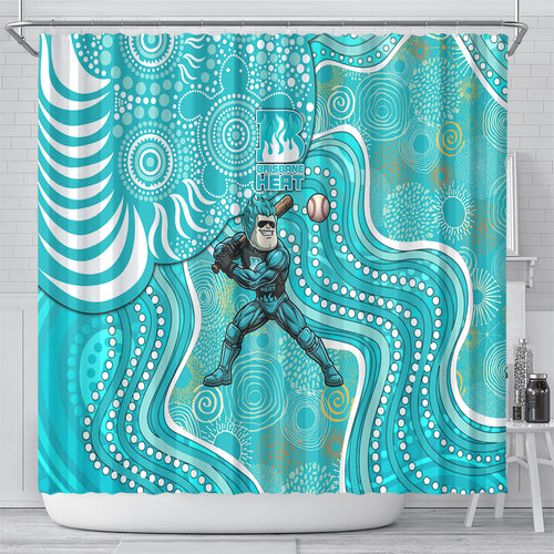 Brisbane Heat Shower Curtain Indigenous Dot Art Superhero Batter Tribal Pattern