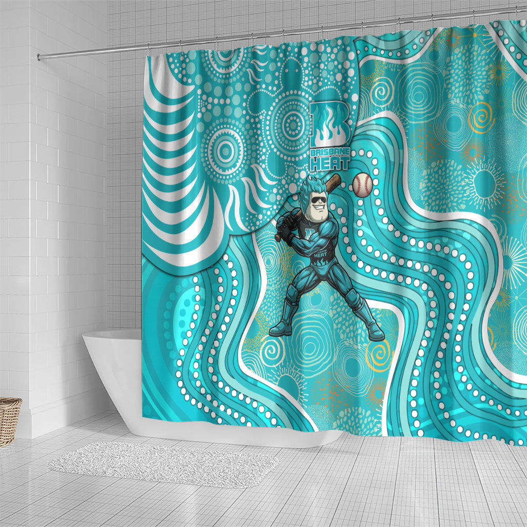 Brisbane Heat Shower Curtain Indigenous Dot Art Superhero Batter Tribal Pattern