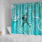 Brisbane Heat Shower Curtain Indigenous Dot Art Superhero Batter Tribal Pattern