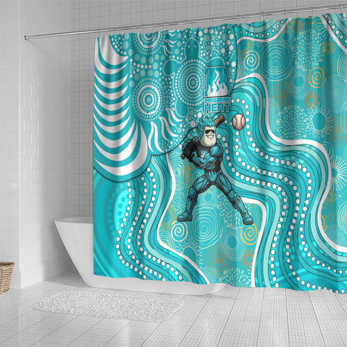 Brisbane Heat Shower Curtain Indigenous Dot Art Superhero Batter Tribal Pattern