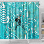Brisbane Heat Shower Curtain Indigenous Dot Art Superhero Batter Tribal Pattern