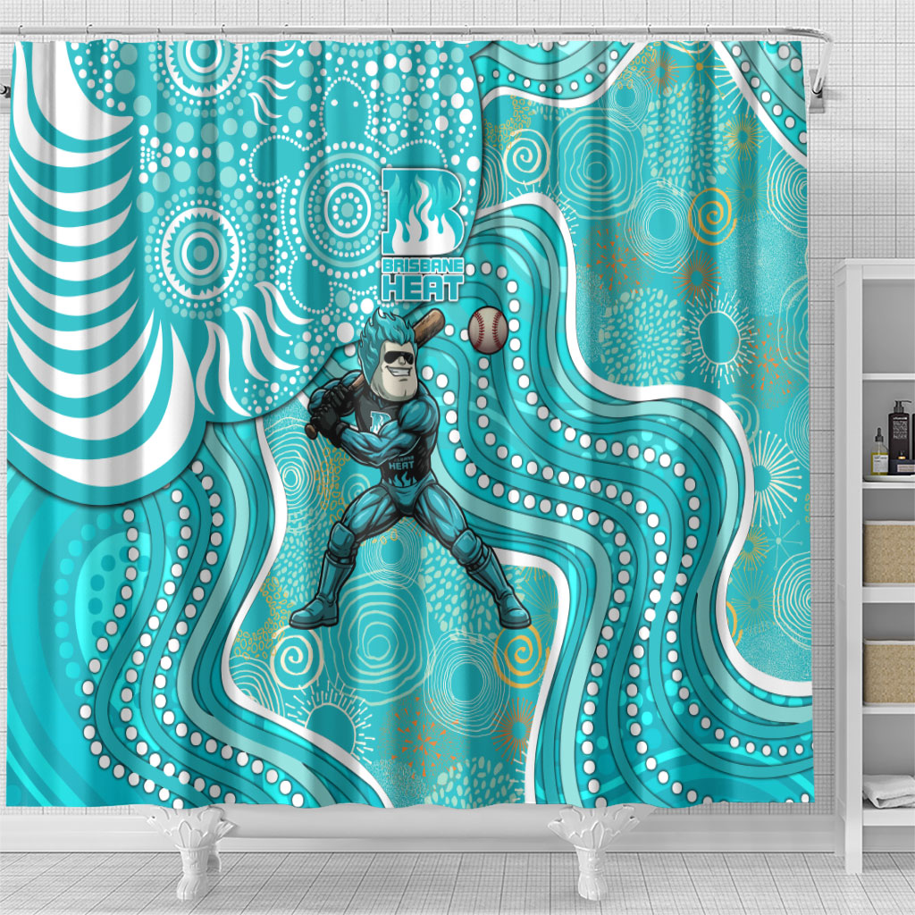 Brisbane Heat Shower Curtain Indigenous Dot Art Superhero Batter Tribal Pattern