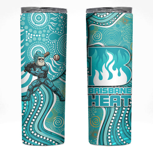 Brisbane Heat Skinny Tumbler Indigenous Dot Art Superhero Batter Tribal Pattern