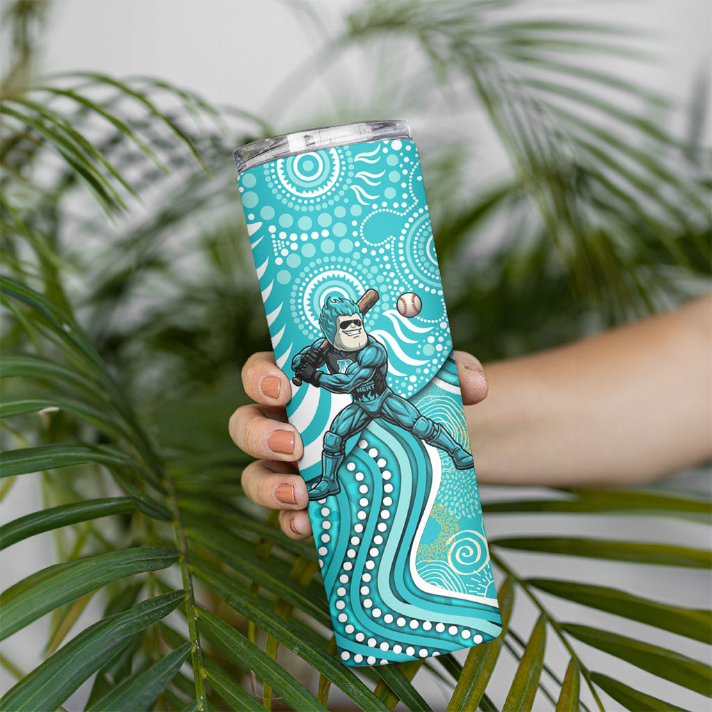 Brisbane Heat Skinny Tumbler Indigenous Dot Art Superhero Batter Tribal Pattern