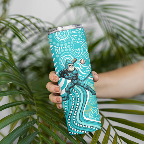 Brisbane Heat Skinny Tumbler Indigenous Dot Art Superhero Batter Tribal Pattern
