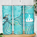 Brisbane Heat Skinny Tumbler Indigenous Dot Art Superhero Batter Tribal Pattern