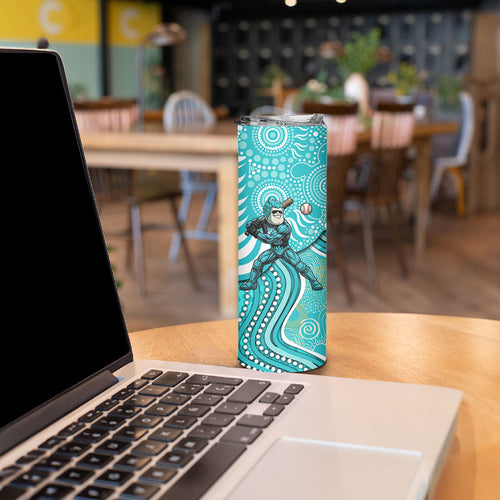 Brisbane Heat Skinny Tumbler Indigenous Dot Art Superhero Batter Tribal Pattern