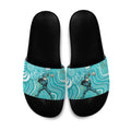 Brisbane Heat Slide Sandals Indigenous Dot Art Superhero Batter Tribal Pattern