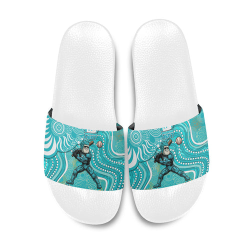 Brisbane Heat Slide Sandals Indigenous Dot Art Superhero Batter Tribal Pattern