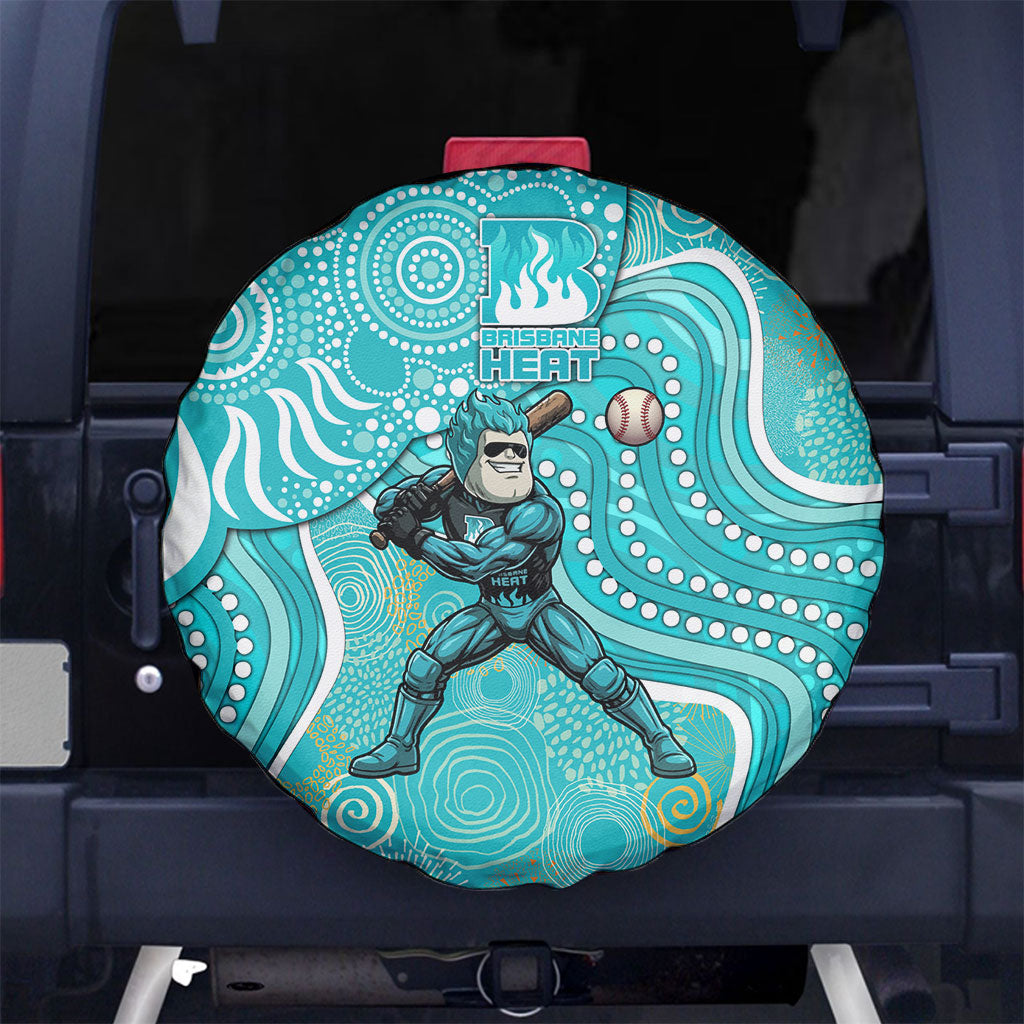Brisbane Heat Spare Tire Cover Indigenous Dot Art Superhero Batter Tribal Pattern
