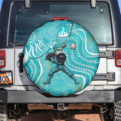 Brisbane Heat Spare Tire Cover Indigenous Dot Art Superhero Batter Tribal Pattern