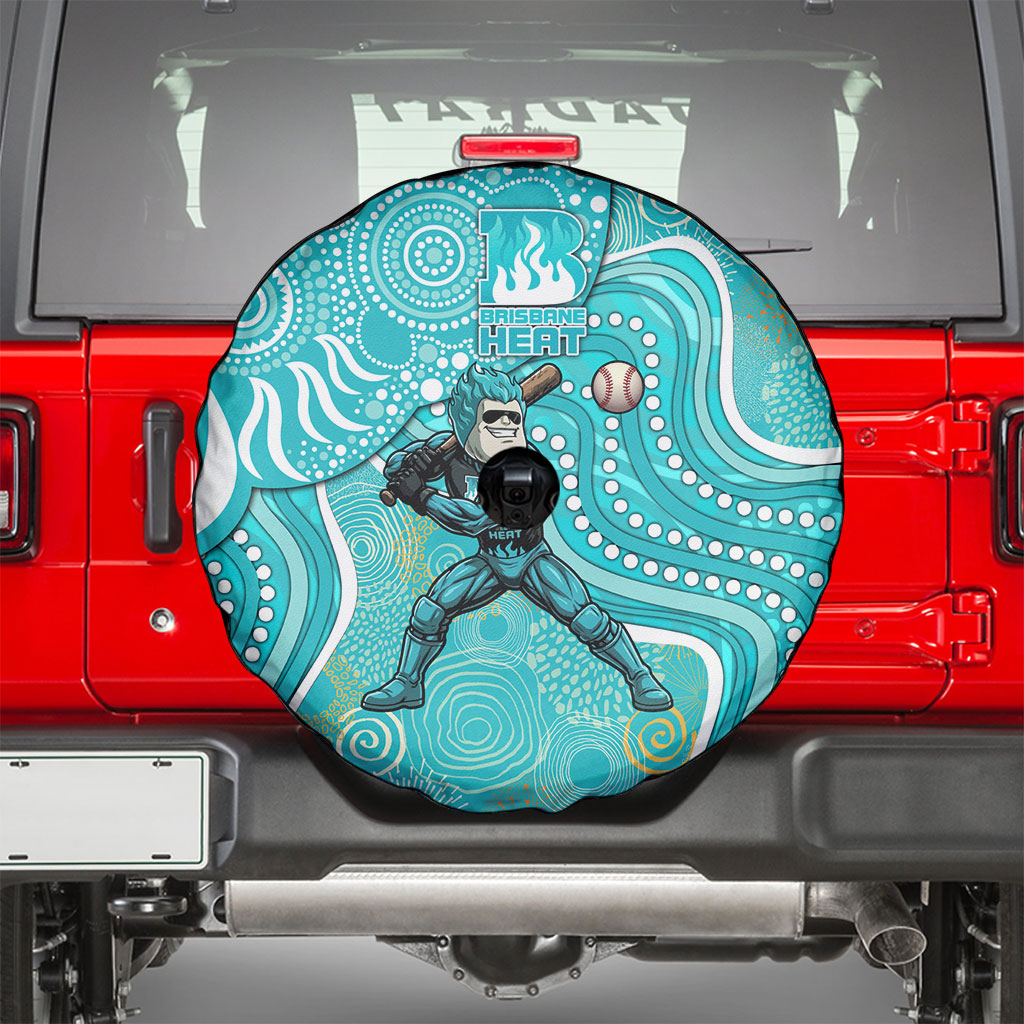 Brisbane Heat Spare Tire Cover Indigenous Dot Art Superhero Batter Tribal Pattern