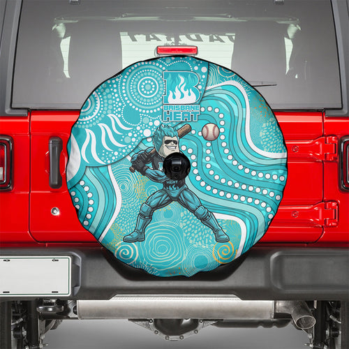 Brisbane Heat Spare Tire Cover Indigenous Dot Art Superhero Batter Tribal Pattern