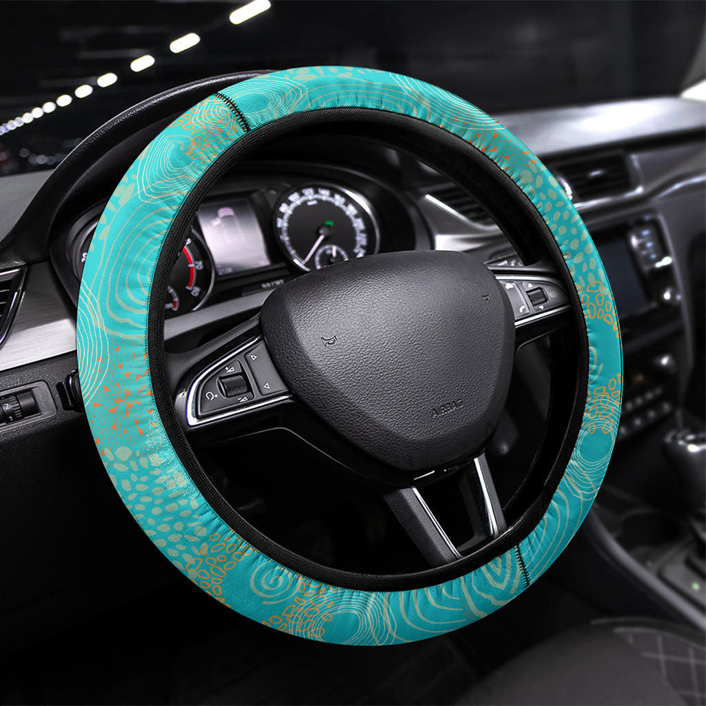 Brisbane Heat Steering Wheel Cover Indigenous Dot Art Superhero Batter Tribal Pattern