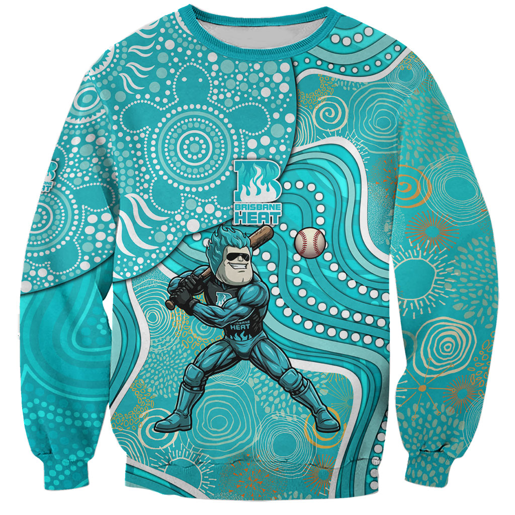 Brisbane Heat Sweatshirt Indigenous Dot Art Superhero Batter Tribal Pattern