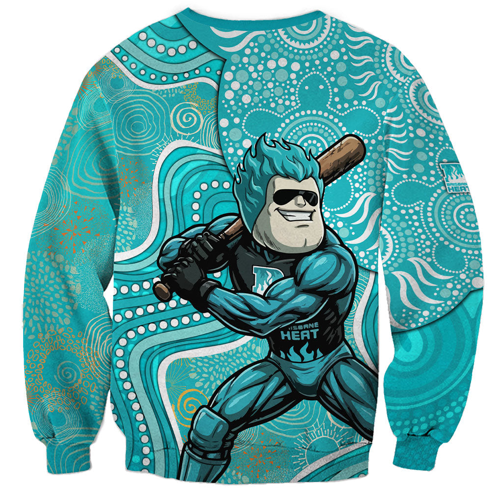 Brisbane Heat Sweatshirt Indigenous Dot Art Superhero Batter Tribal Pattern