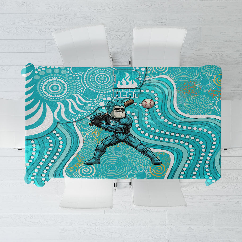 Brisbane Heat Tablecloth Indigenous Dot Art Superhero Batter Tribal Pattern