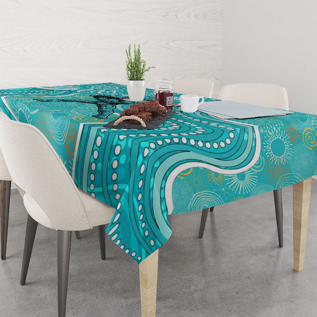 Brisbane Heat Tablecloth Indigenous Dot Art Superhero Batter Tribal Pattern