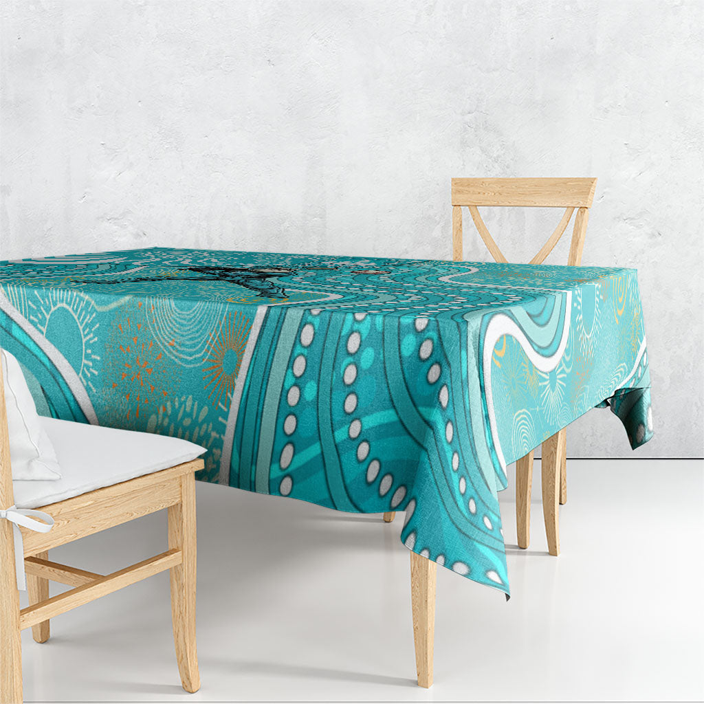Brisbane Heat Tablecloth Indigenous Dot Art Superhero Batter Tribal Pattern