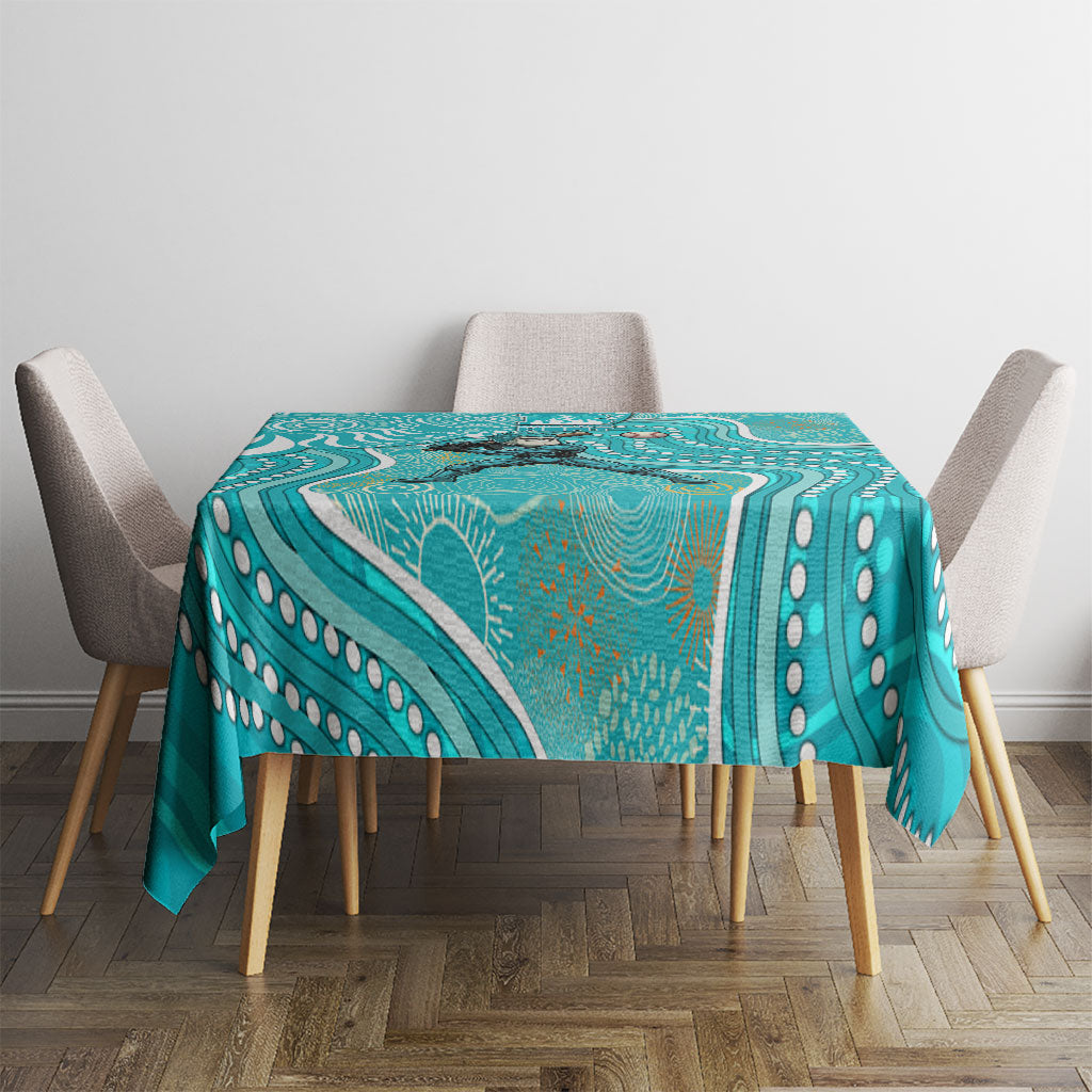 Brisbane Heat Tablecloth Indigenous Dot Art Superhero Batter Tribal Pattern