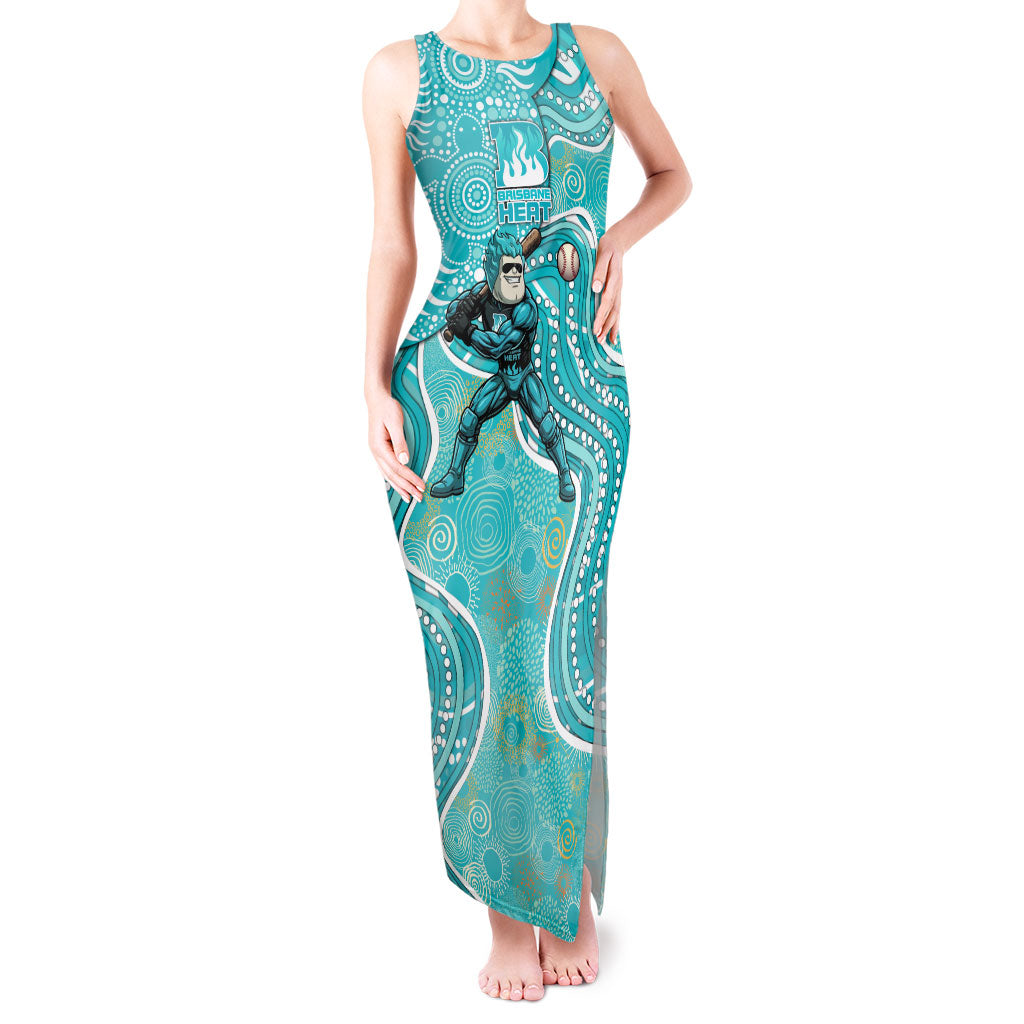 Brisbane Heat Tank Maxi Dress Indigenous Dot Art Superhero Batter Tribal Pattern
