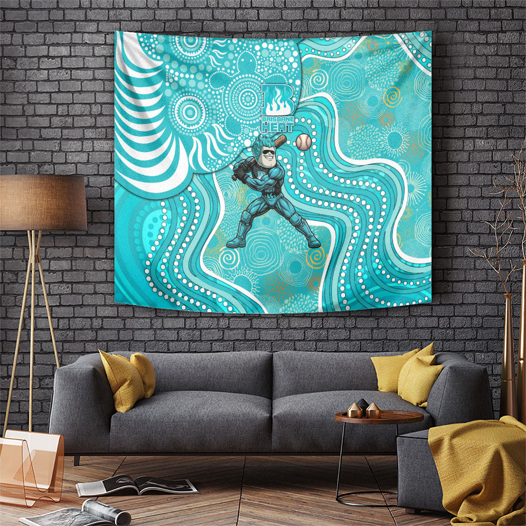 Brisbane Heat Tapestry Indigenous Dot Art Superhero Batter Tribal Pattern