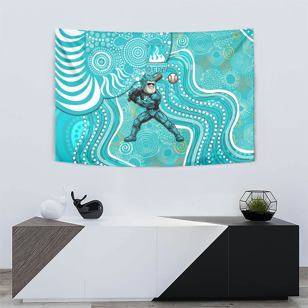 Brisbane Heat Tapestry Indigenous Dot Art Superhero Batter Tribal Pattern