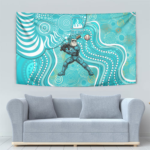 Brisbane Heat Tapestry Indigenous Dot Art Superhero Batter Tribal Pattern