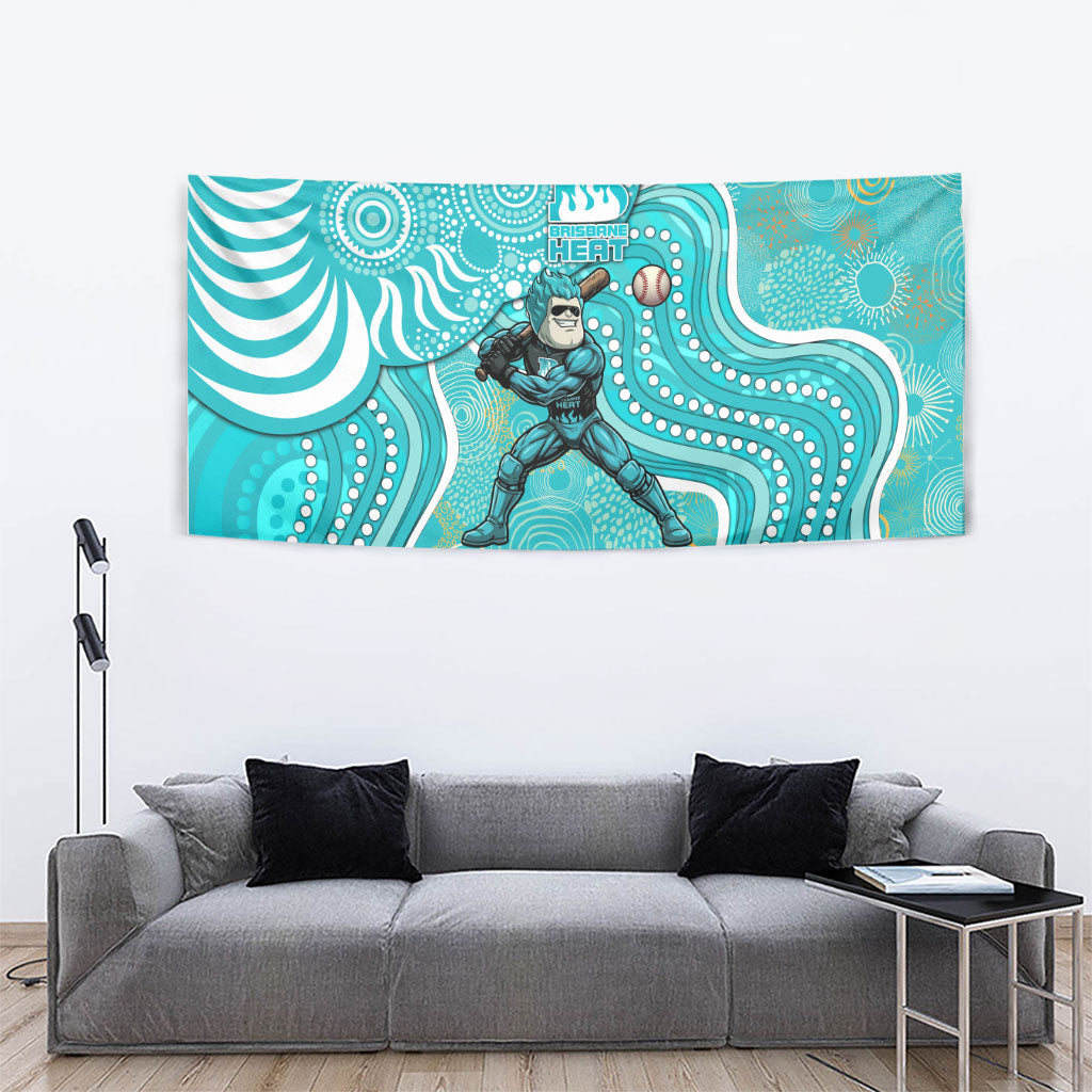 Brisbane Heat Tapestry Indigenous Dot Art Superhero Batter Tribal Pattern