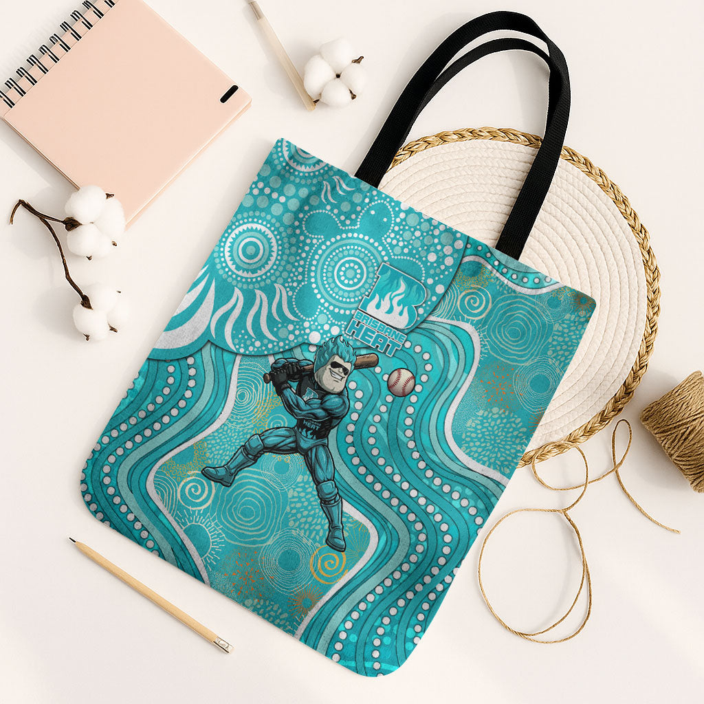 Brisbane Heat Tote Bag Indigenous Dot Art Superhero Batter Tribal Pattern