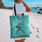Brisbane Heat Tote Bag Indigenous Dot Art Superhero Batter Tribal Pattern
