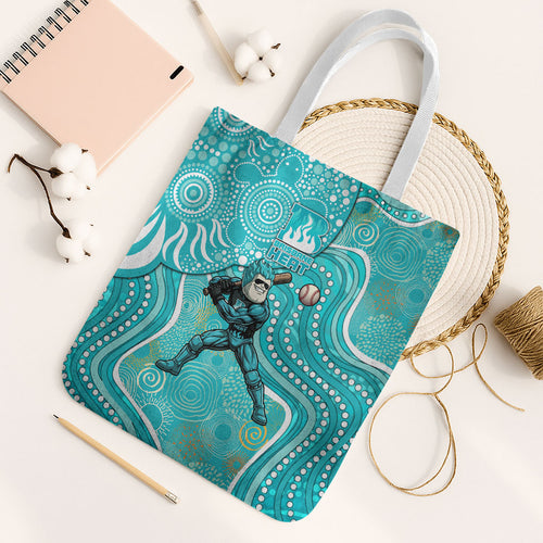 Brisbane Heat Tote Bag Indigenous Dot Art Superhero Batter Tribal Pattern