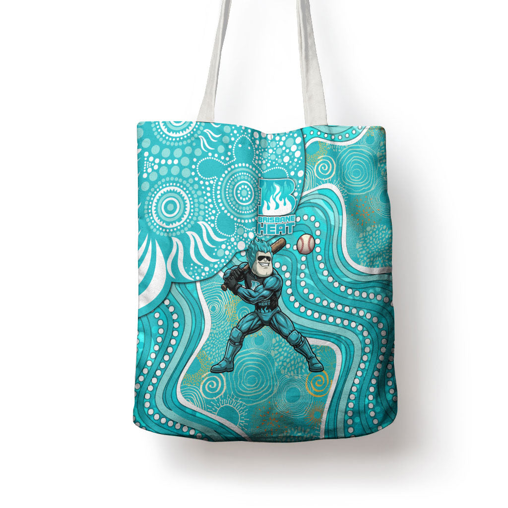 Brisbane Heat Tote Bag Indigenous Dot Art Superhero Batter Tribal Pattern