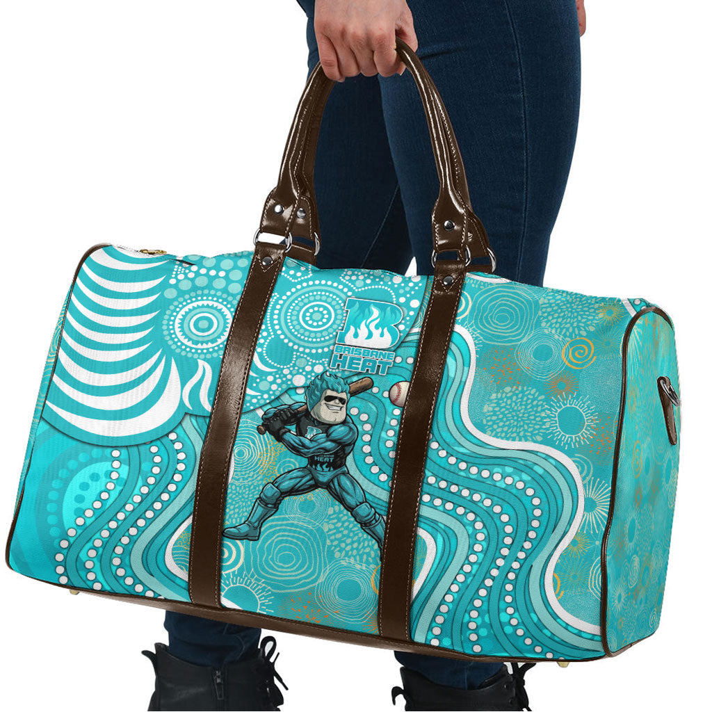 Brisbane Heat Travel Bag Indigenous Dot Art Superhero Batter Tribal Pattern