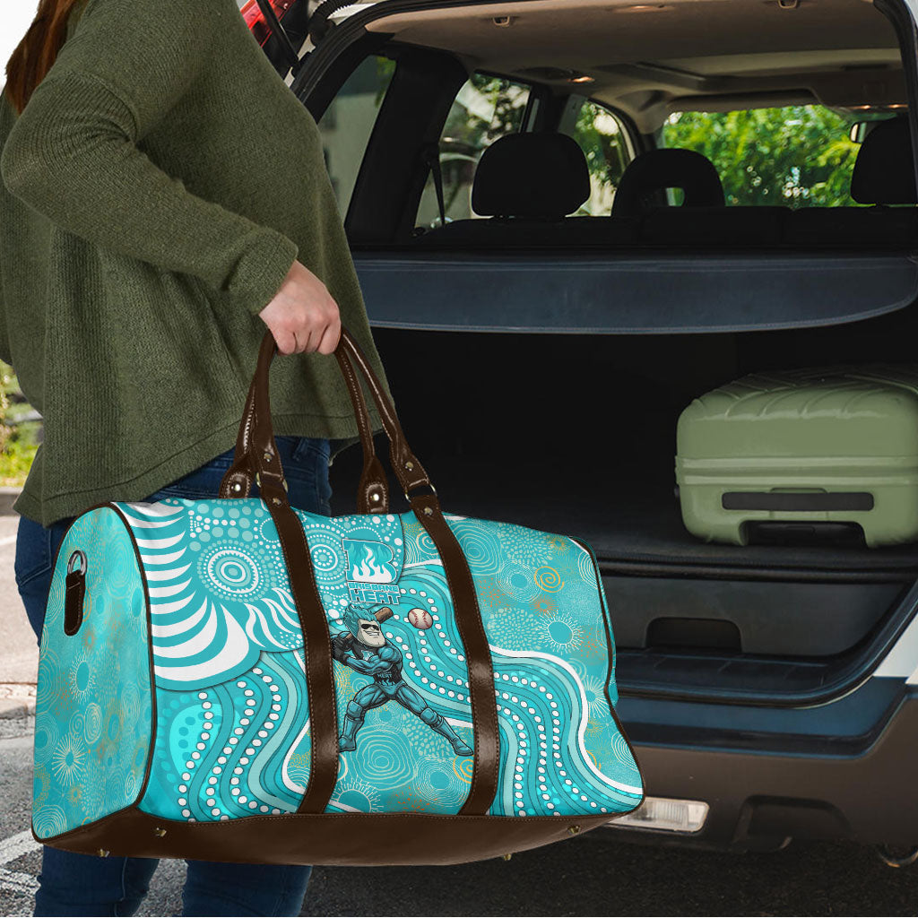 Brisbane Heat Travel Bag Indigenous Dot Art Superhero Batter Tribal Pattern