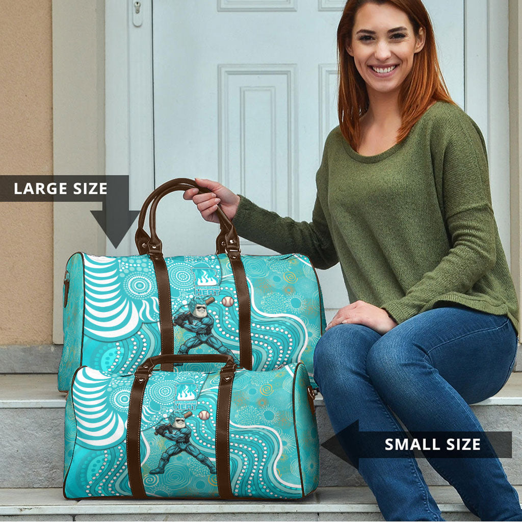 Brisbane Heat Travel Bag Indigenous Dot Art Superhero Batter Tribal Pattern