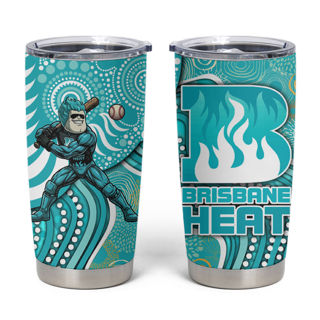 Brisbane Heat Tumbler Cup Indigenous Dot Art Superhero Batter Tribal Pattern
