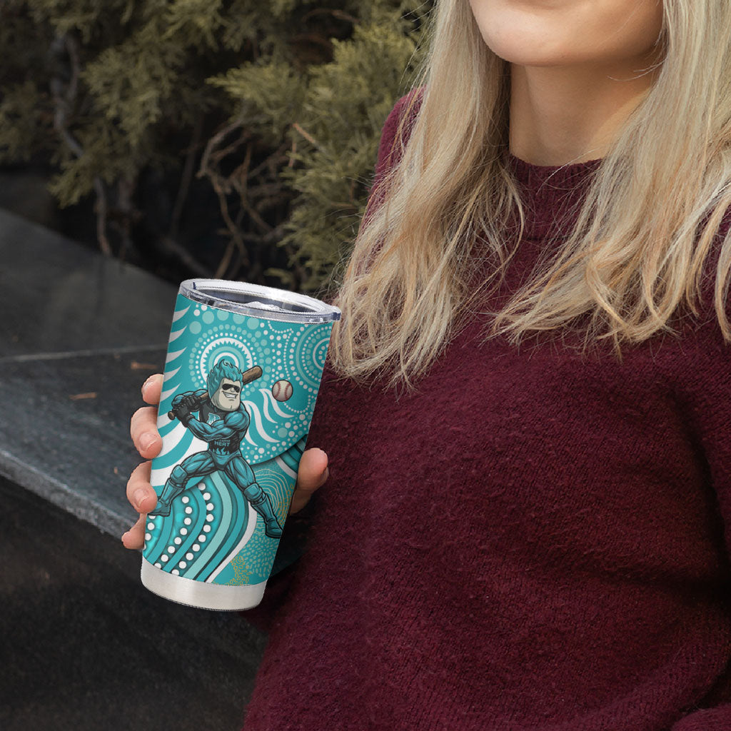 Brisbane Heat Tumbler Cup Indigenous Dot Art Superhero Batter Tribal Pattern