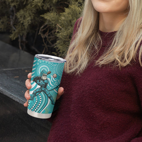Brisbane Heat Tumbler Cup Indigenous Dot Art Superhero Batter Tribal Pattern