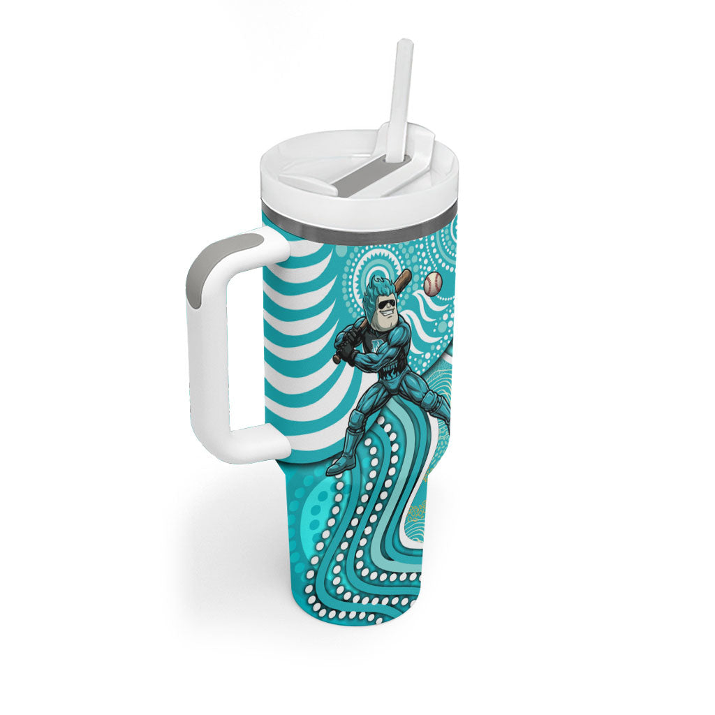 Brisbane Heat Tumbler With Handle Indigenous Dot Art Superhero Batter Tribal Pattern
