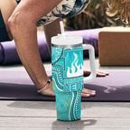 Brisbane Heat Tumbler With Handle Indigenous Dot Art Superhero Batter Tribal Pattern