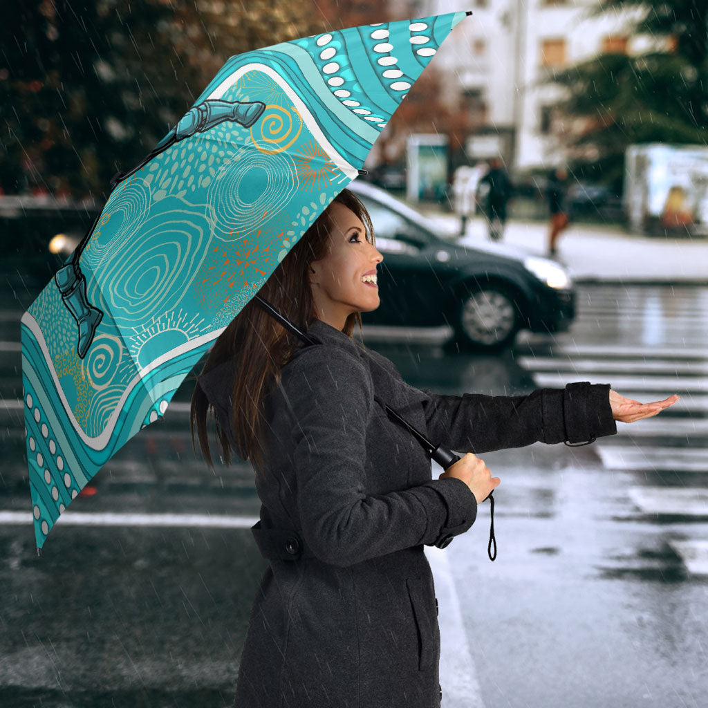 Brisbane Heat Umbrella Indigenous Dot Art Superhero Batter Tribal Pattern