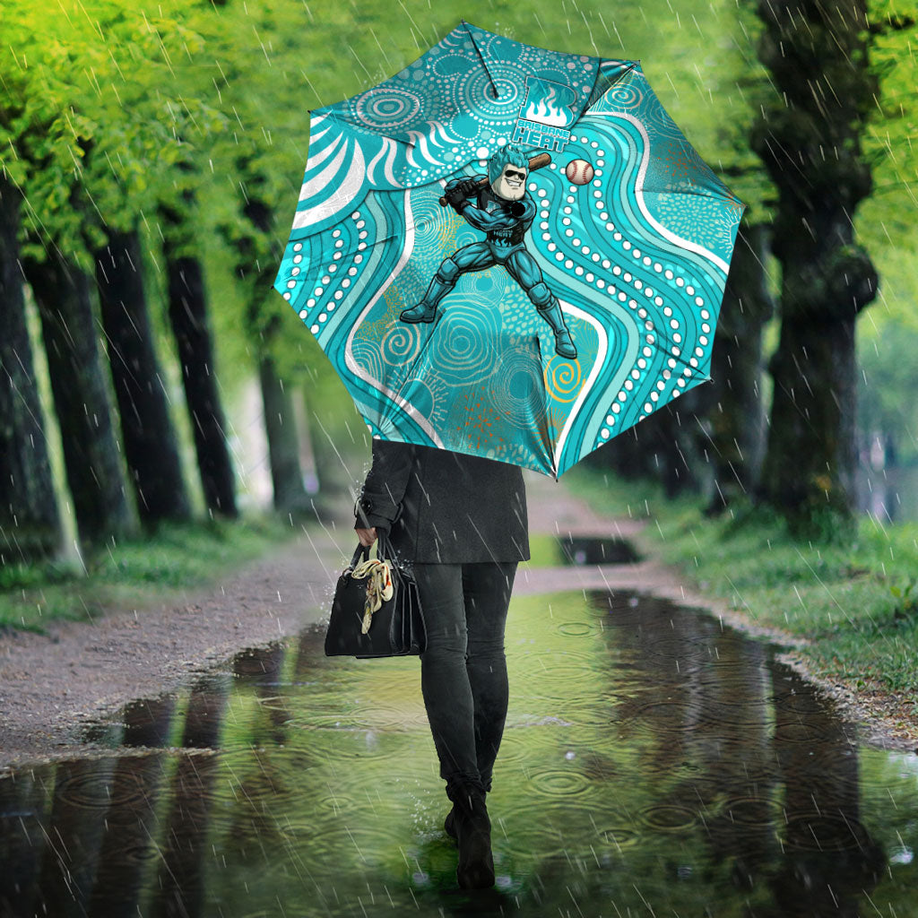 Brisbane Heat Umbrella Indigenous Dot Art Superhero Batter Tribal Pattern