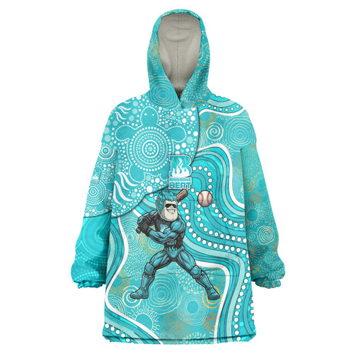 Brisbane Heat Wearable Blanket Hoodie Indigenous Dot Art Superhero Batter Tribal Pattern